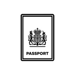 Minimalist passport vector with emblem for travel, visa, and identification concepts.

