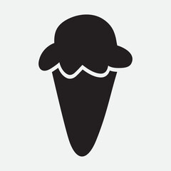 Ice cream silhouette. Hand drawn vector illustration on white background.
