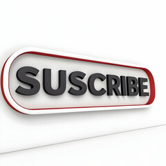 Subscribe 3d isolated white background 