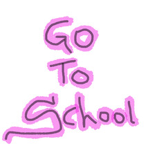 go to school hand drawn illustration transparent background