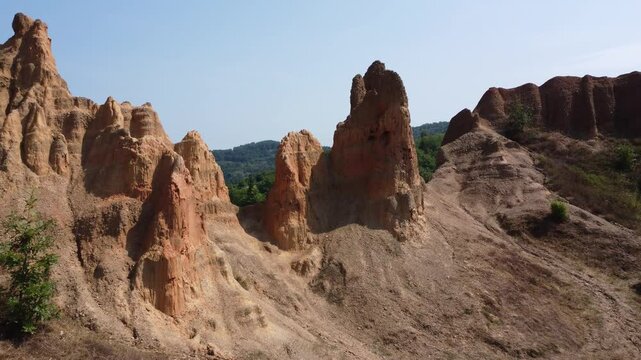 Sand Pyramids located near the city of Foča in Bosnia and Herzegovina. The Sand Pyramids are a fascinating natural phenomenon.