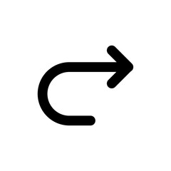 Redo arrow icon representing repeat, forward action, refresh, update, or retry, isolated graphic for interface, system, or user controls.
