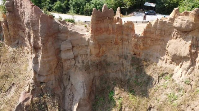 Sand Pyramids located near the city of Foča in Bosnia and Herzegovina. The Sand Pyramids are a fascinating natural phenomenon.