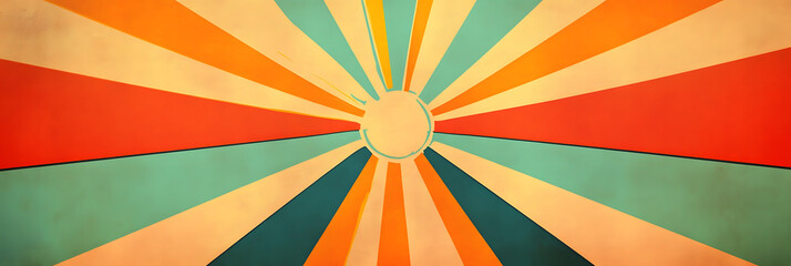 Sunburst retro vibes graphic print groovy background 60s 70s. wallpaper.