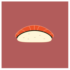 Sushi, Japanese Food Flat Design Illustration