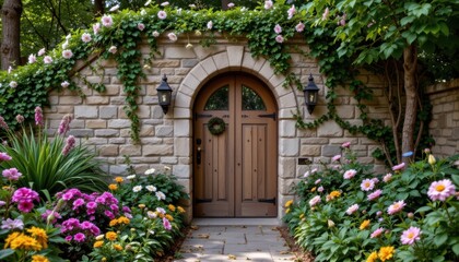 Timeless stone wall texture, rustic charm and architectural heritage in masonry rustic