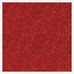 Typography for valentines day. Hand drawn background. Vector illustration.