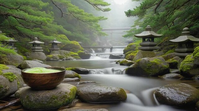 Matcha tea in Japan.