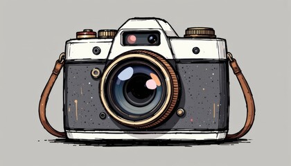 Capturing timeless moments, a classic camera with brown leather strap
