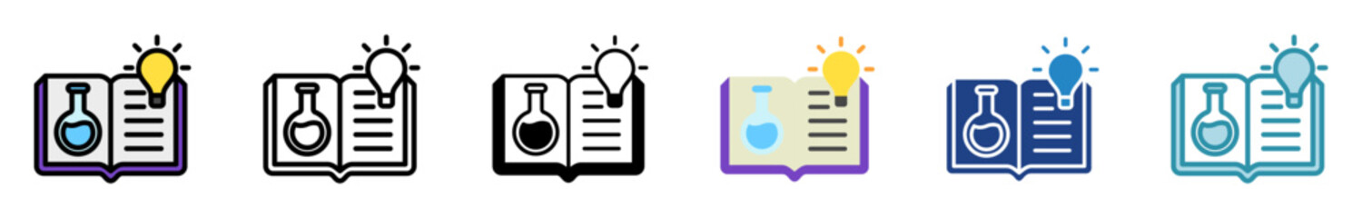 Concept Idea multi style, mini illustration icon set. outline, flat, glyph, line color. vector for UI, UX, app, web, digital or print, related to education, business, research and development.