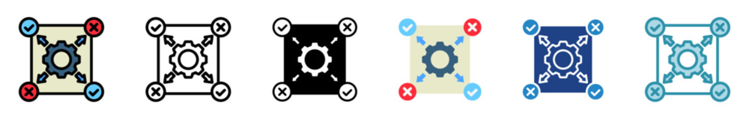 Impact Factor multi style, mini illustration icon set. outline, flat, glyph, line color. vector for UI, UX, app, web, digital or print, related to education, business, research and development.