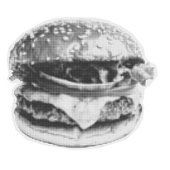 Halftone Burger Fast Food Collage Scrapbook Cut Out⁠

