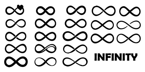 Infinity Symbol Vector Set – Endless Loop Icons for Concepts of Eternity, Limitless, and Continuity
