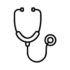 Stethoscope vector icon in black outline style
