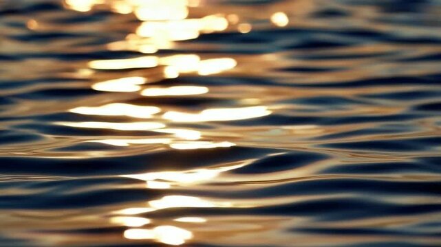 夕陽を映す揺らめく水面 ― 広告にも映えるシネマティック背景