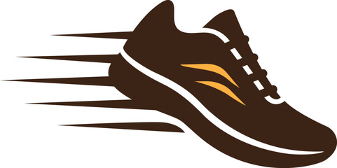 Running Shoe in Motion Vector