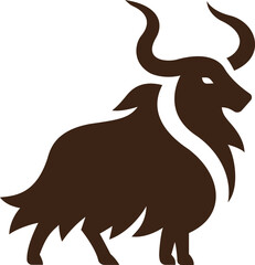 Stylized Silhouette of a Yak