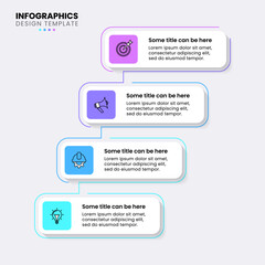 Fototapeta premium Infographic template. Stairs with banners and 4 steps