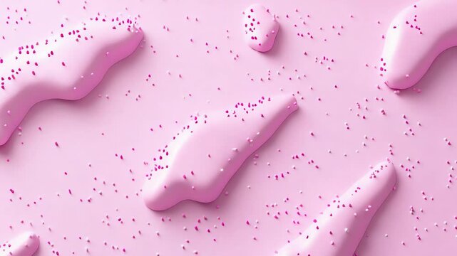 Abstract geometric pattern of pink shapes with sprinkles
