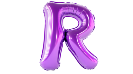 Purple Balloon with letter R for Party Decoration Background