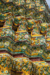 Colorful Prang at Wat Phra Chetuphon, Bangkok, Thailand.