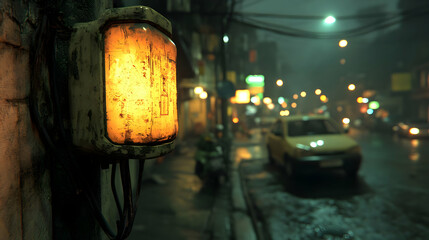 Grungy City Night 3D Illustration