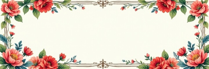 Fototapeta premium Whimsical hand-drawn frames, vintage floral & geometric borders , drawing, photo
