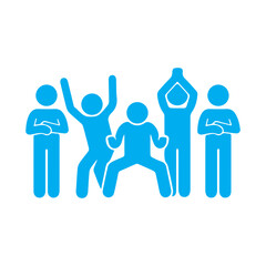 crowd happy colored icon