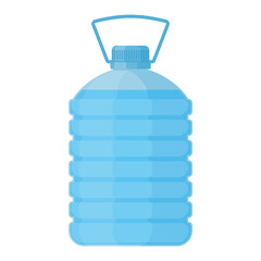 large plastic water jug with handle flat cartoon illustration