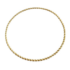 A beautiful, twisted gold bangle bracelet resting on a white isolated background. Perfect for showcasing elegance and style in fashion accessories.