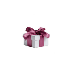 Obraz premium A beautifully wrapped gift box with a pink satin ribbon, perfect for any occasion, showcasing a touch of elegance and anticipation.