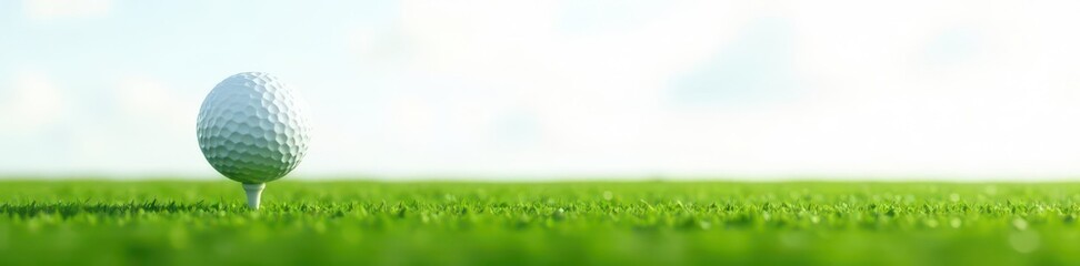 A single pristine golf ball against a pure white backdrop , photography, ball, isolated