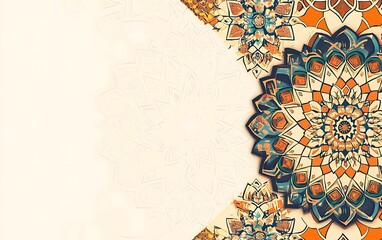 Arabic pattern vector background with white space in the middle for text