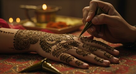 Obraz premium Intricate henna hand design