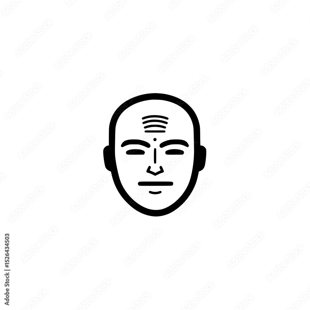 Poster vector icon of face recognition. representing automated identity verification in digital systems