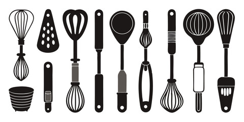 High resolution flat lay design featuring a collection of vintage handheld beaters