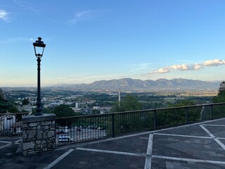 Scenic Mountain View with Narni City Landscape Under Clear Blue Sky