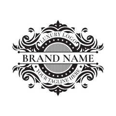 Vintage Badge label in black and white