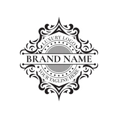 Vintage Badge label in black and white