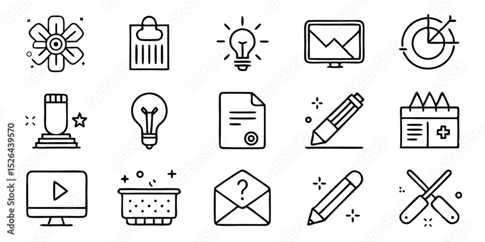 Poster high quality graphic design line icons set for professional use in branding and web design projects