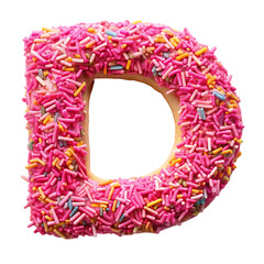 Pink Sprinkled Letter D Cookie: Perfect for Baking Blogs & Designs