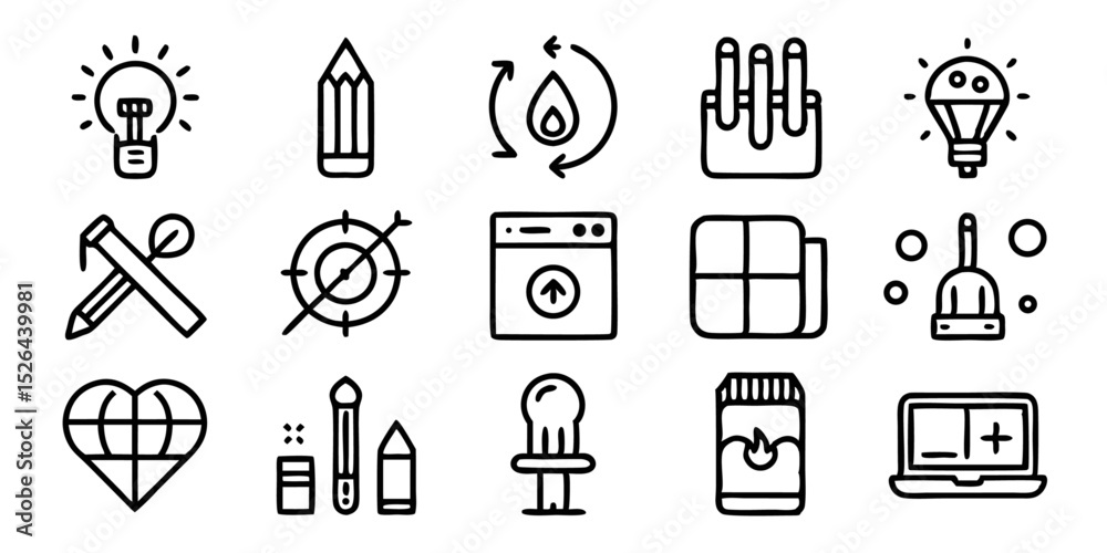 Poster high quality graphic design line icons set for professional use in branding and web design projects