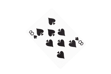 Eight of Spades Playing Card on Green Table