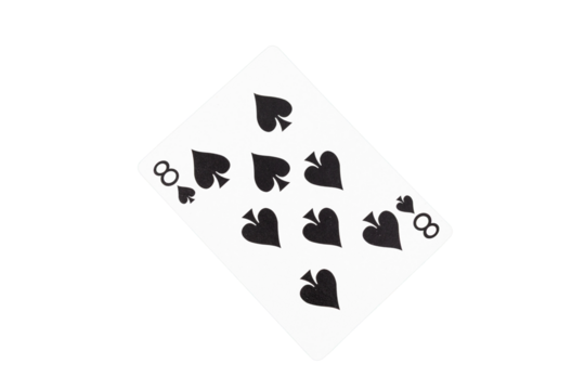 Eight of Spades Playing Card on Green Table