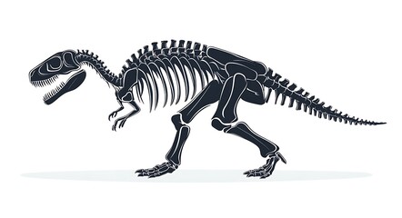 Fototapeta premium Simple vector graphic of a T-Rex skeleton, white background