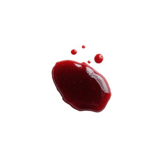 A vibrant splash of red sauce on a white isolated background, perfect for culinary and cooking themes.