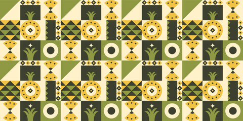 Geometric pineapple repeat pattern design.