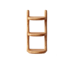 A wooden ladder with three rungs, showcasing craftsmanship and design. Ideal for home decor or DIY projects, this versatile ladder is both functional and aesthetic.