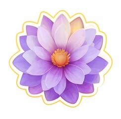 Watercolor purple flower clipart, on a white background