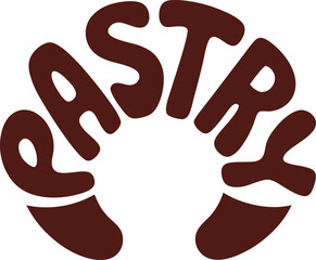 Pastry Logo typography mascot logo icon silhouette integrated into the word Pastry